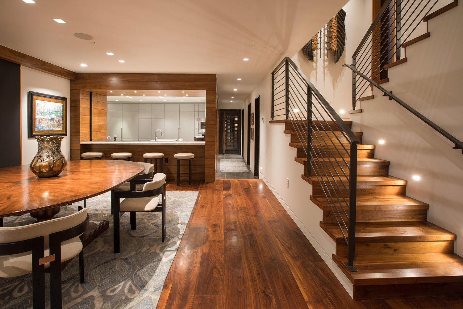View of the dinning room and kitchen