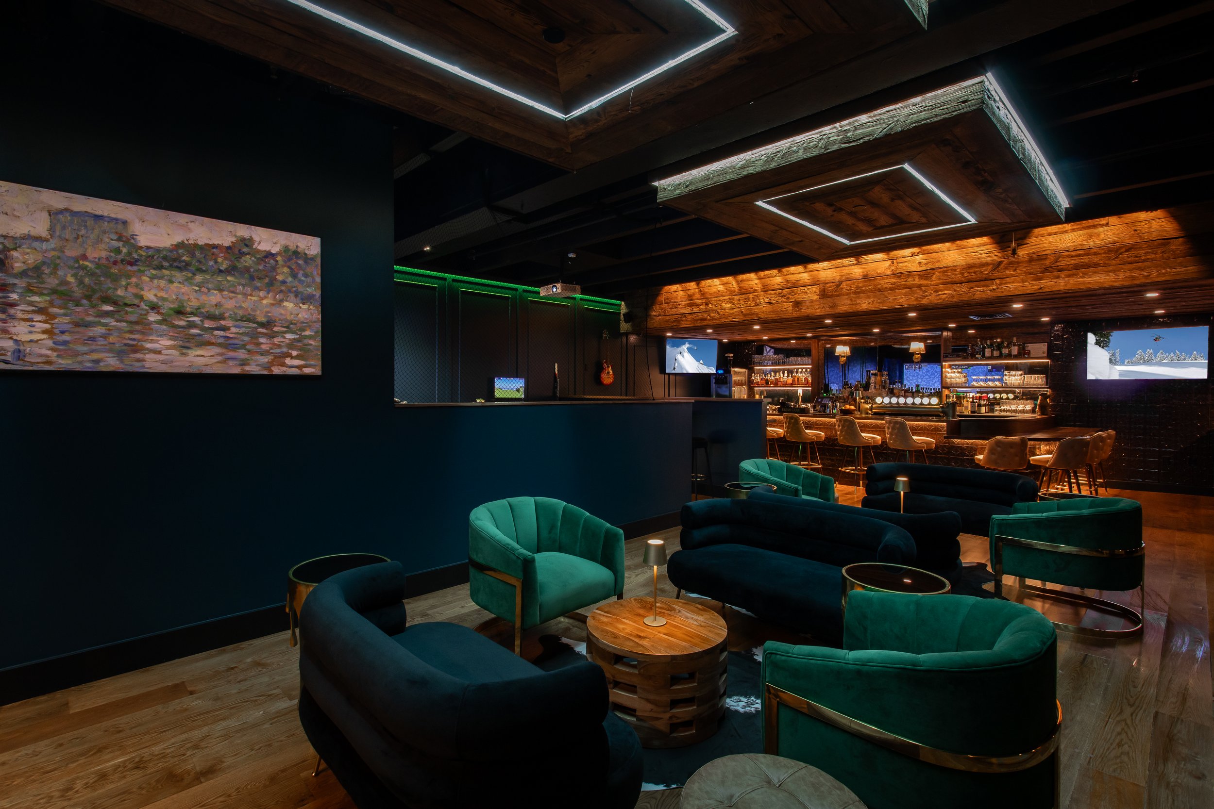 Beautiful lounge seating area in The Bunker