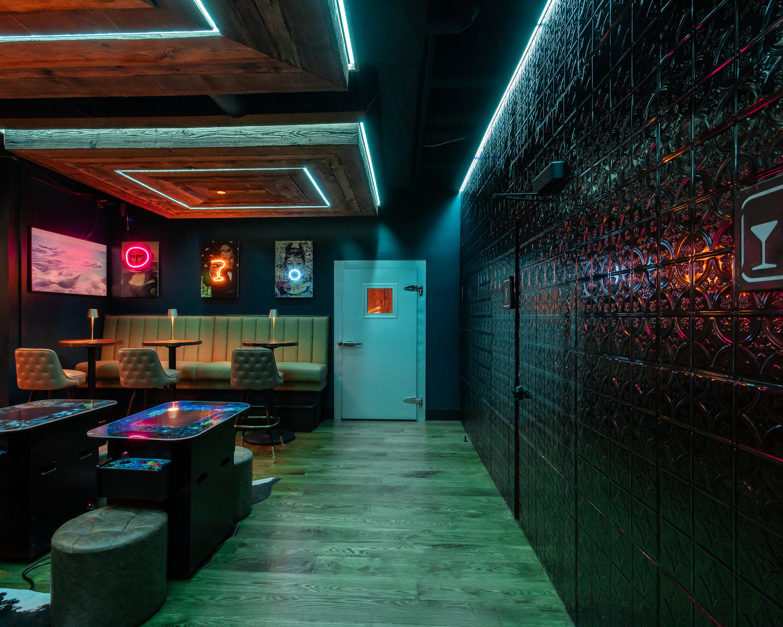 View of the back of The Bunker bar