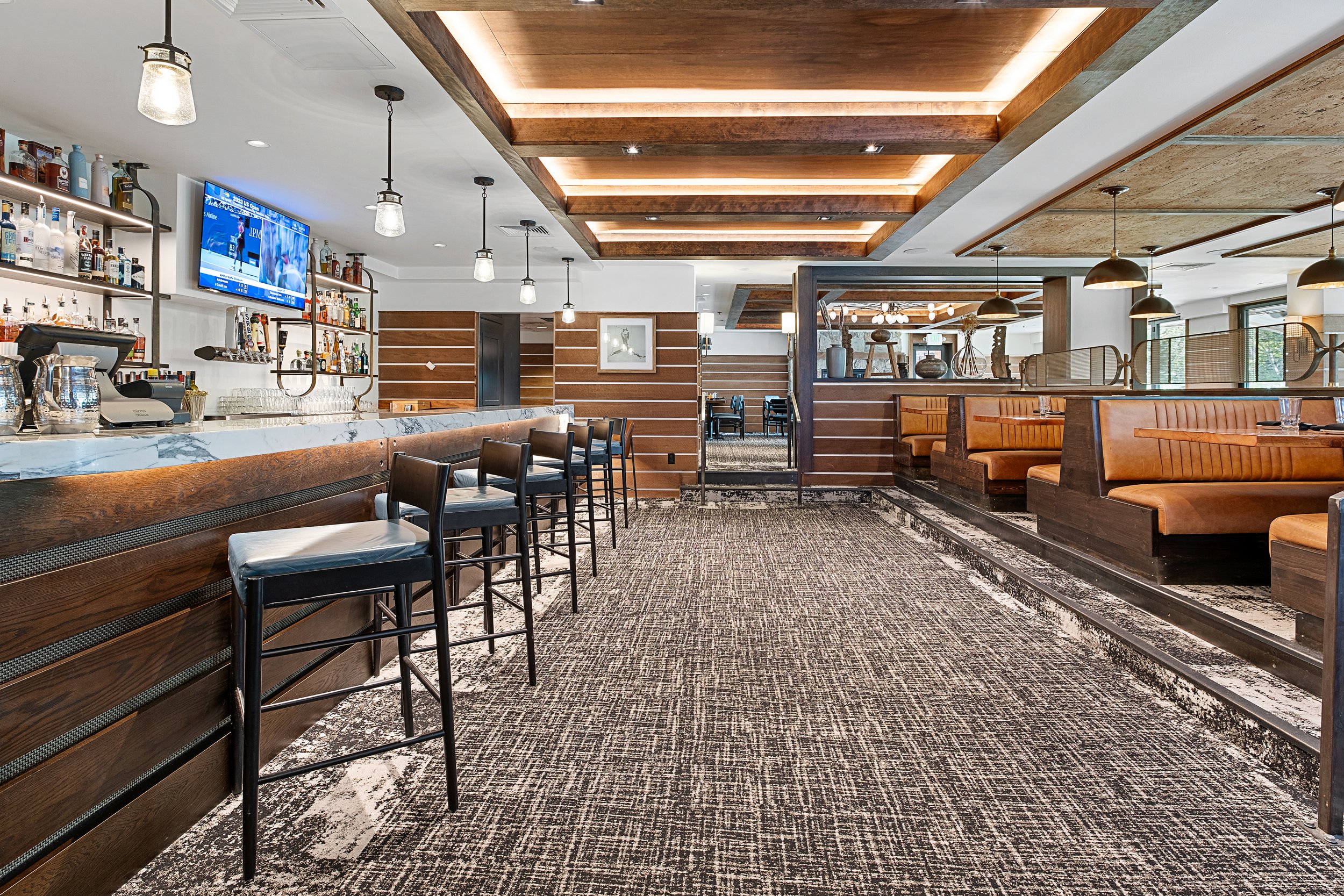 The Spur booths and bar area