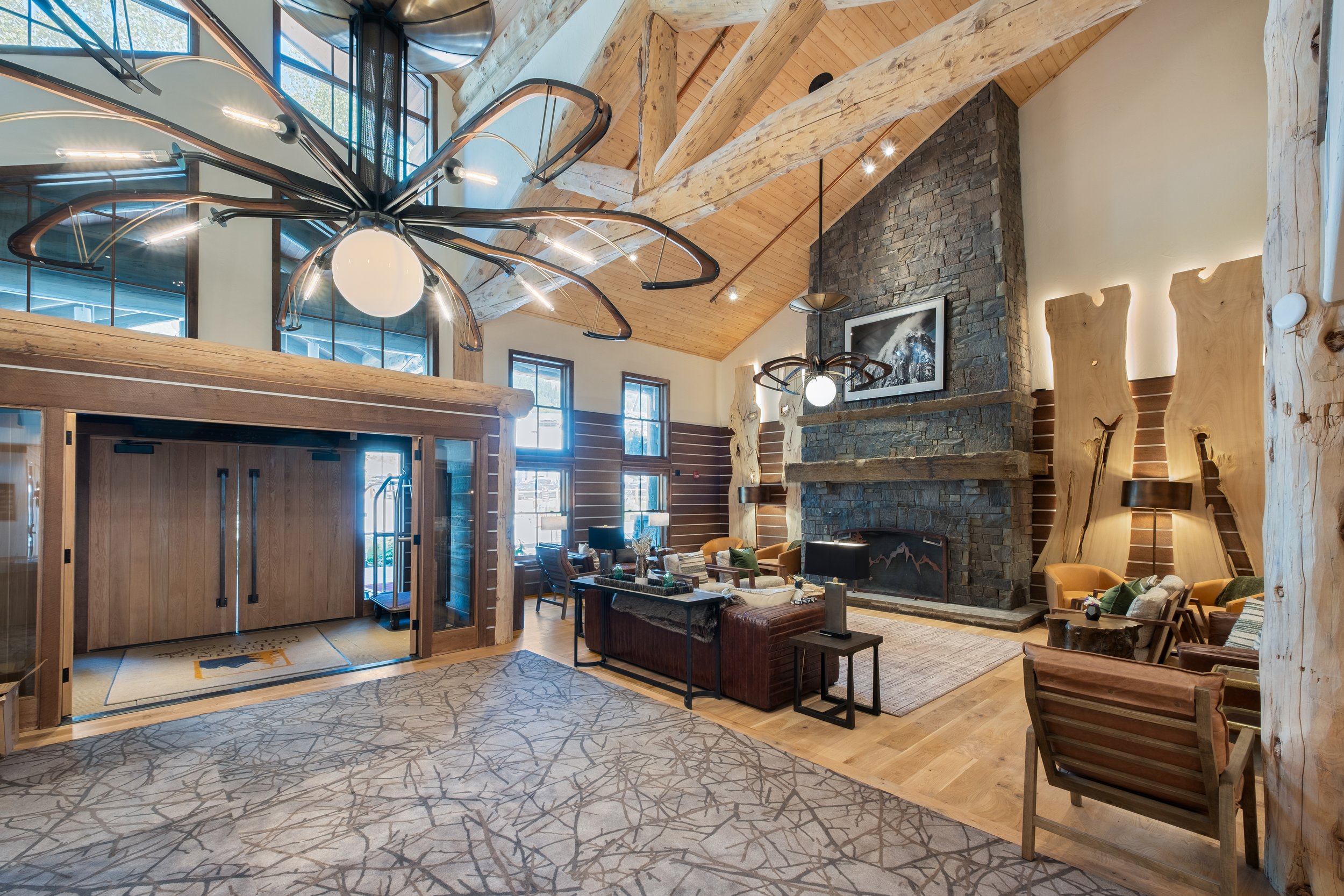 Interior of the Teton Mountain Lodge entrance