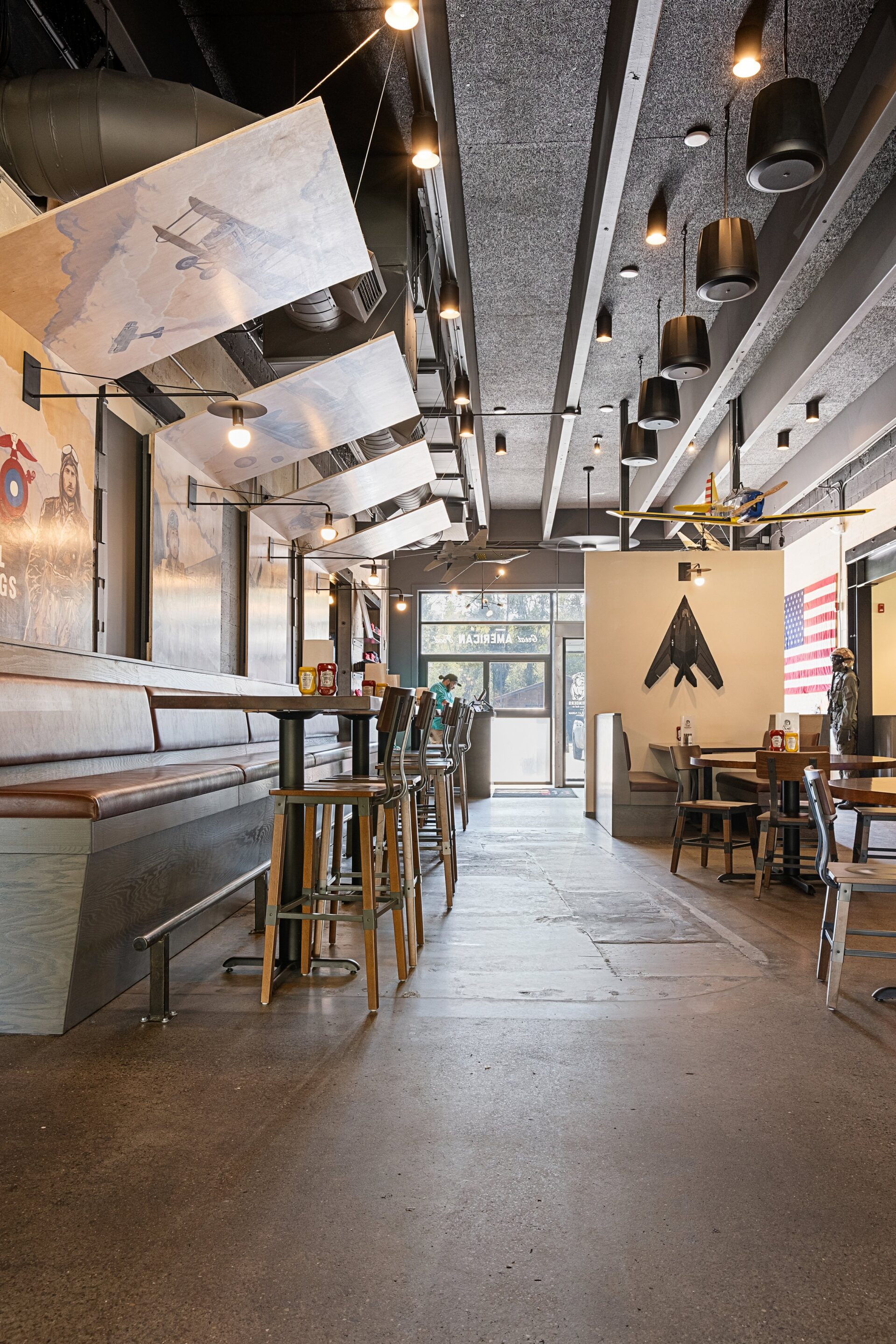 Looking down the walkway in Sidewinders restaurant in Jackson