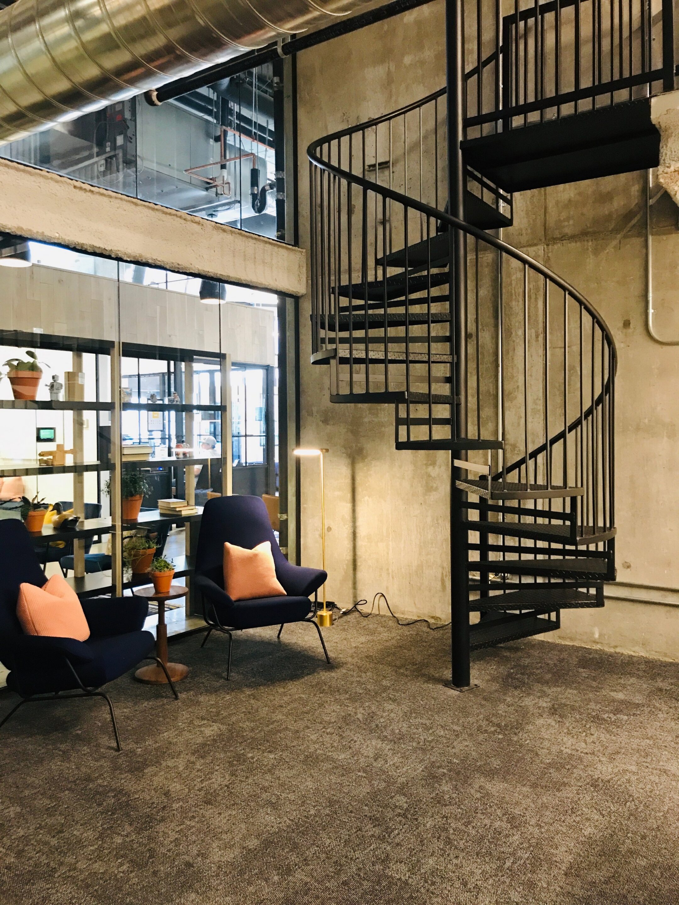 Detail of a custom spiral staircase